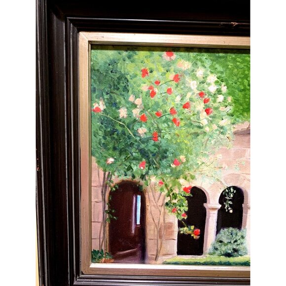 Original Oil Painting Framed & Matted Of Van Gogh's Hospital France By Mary Ples - Picture 3 of 11